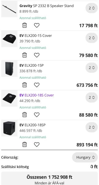 Electro Voice ELX 200 Aktív hangrendszer