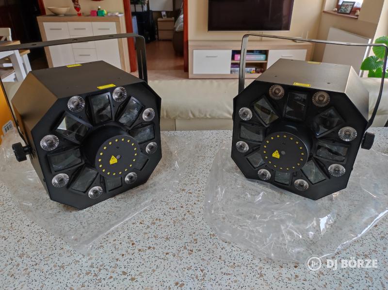 Lézer, stroboszkóp, LED egyben x2