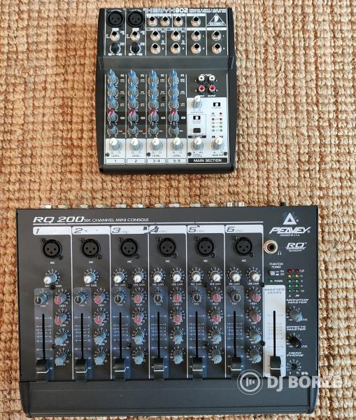 PEAVEY RQ 200 és BEHRINGER XENYX802 mixerek - külső tápok nélkül
