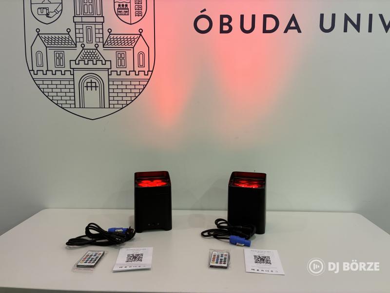 6x18W-os RGBWA+UV Akkus Par lámpa, TELEFONNAL IS VEZÉRELHETŐ