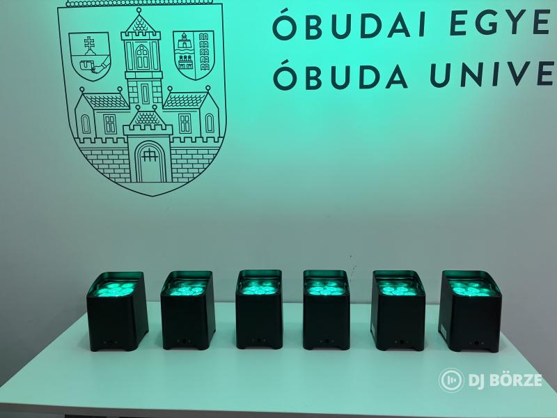 6x18W-os RGBWA+UV Akkus Par lámpa, TELEFONNAL IS VEZÉRELHETŐ