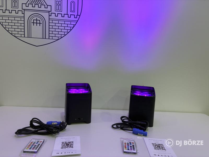 6x18W-os RGBWA+UV Akkus Par lámpa, TELEFONNAL IS VEZÉRELHETŐ