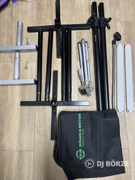 2db állítható hangfalcső, 2 db variállható állvány, kameraállvány + táska egyben