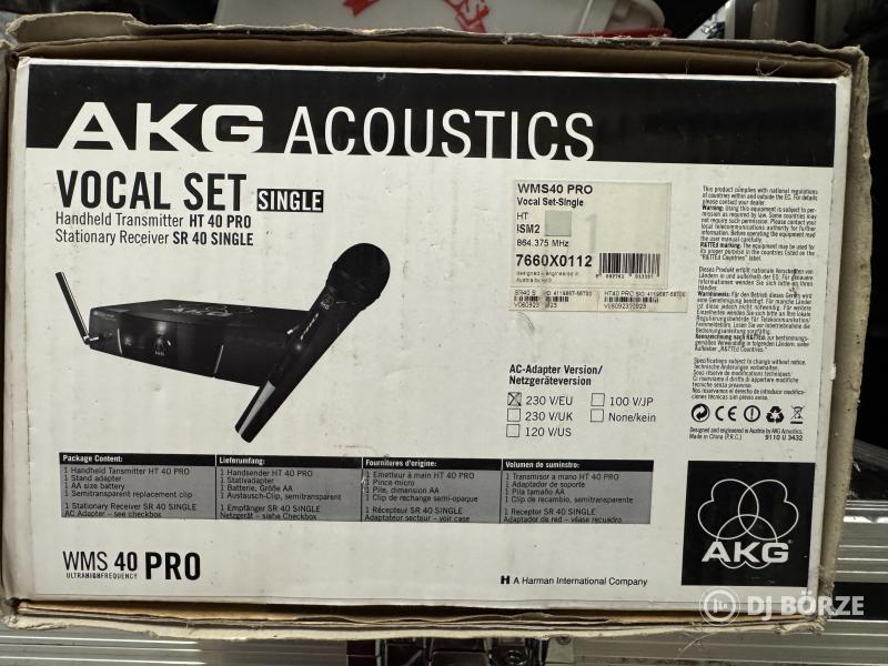 AKG vezeték nélküli mikrofon SR40 S vevő + HT 40 PRO kéziadó