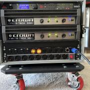 Újszerű Crown MA5000i + MA9000i végfok + DBX PA2 + RTA Mic rackben