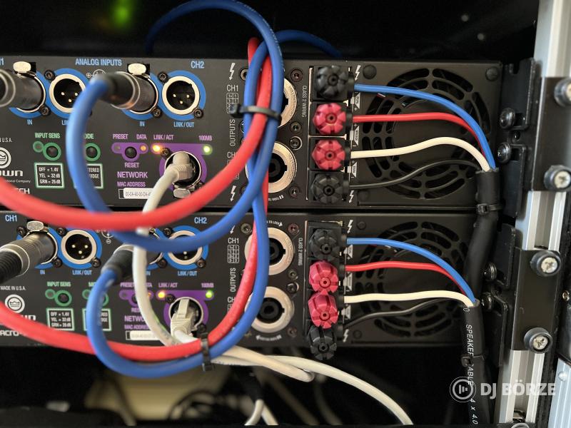 Újszerű Crown MA5000i + MA9000i végfok + DBX PA2 + RTA Mic rackben