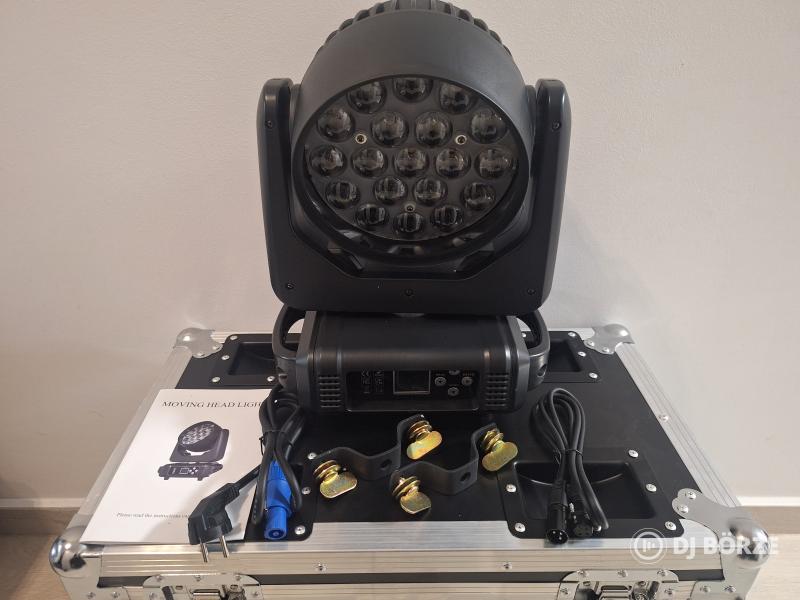 Eladó számlával, garanciával, új 19x15 watt wash zoom robotlámpák rackekkel