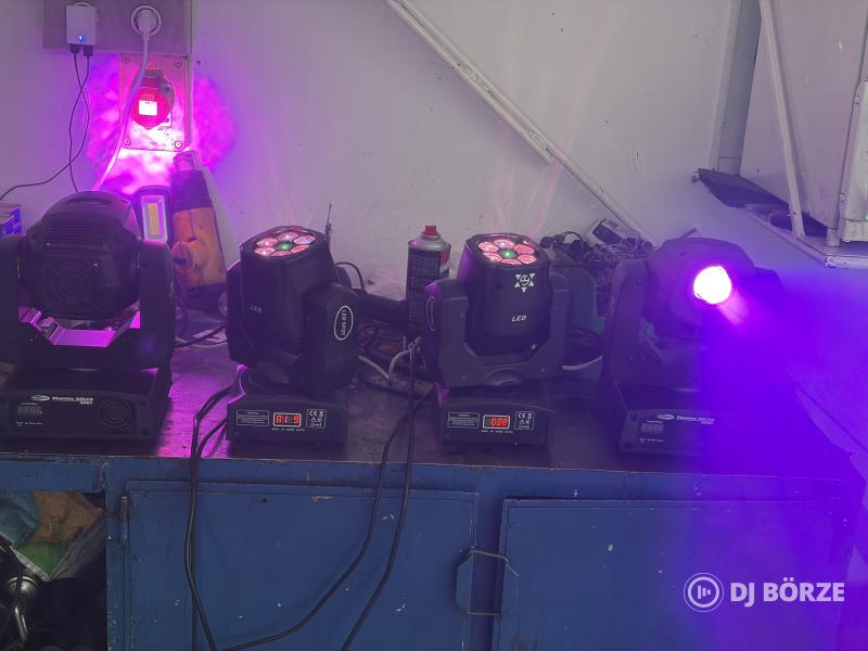 Eladó 2db Showtec Phanton 50 led spot és 2db Fénytechnikashop-os Bee eye laser robotlámpák