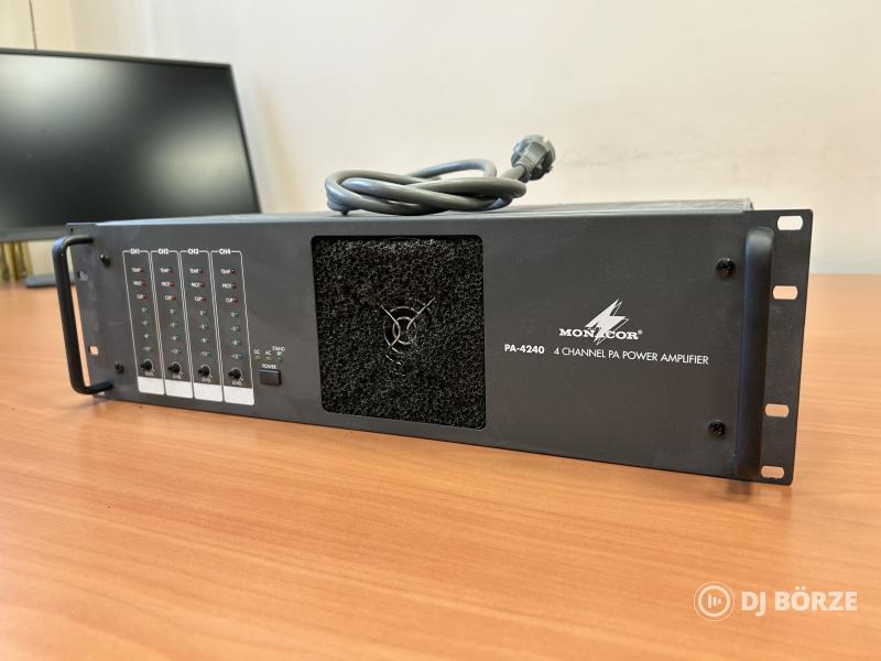 Monacor PA-4240 ipari végfok 4 csatornás PA erősítő