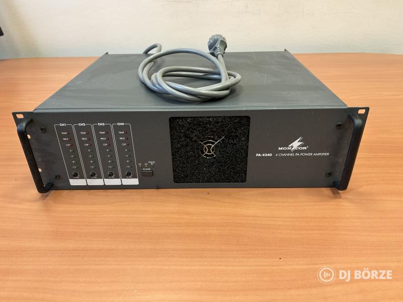 Monacor PA-4240 ipari végfok 4 csatornás PA erősítő