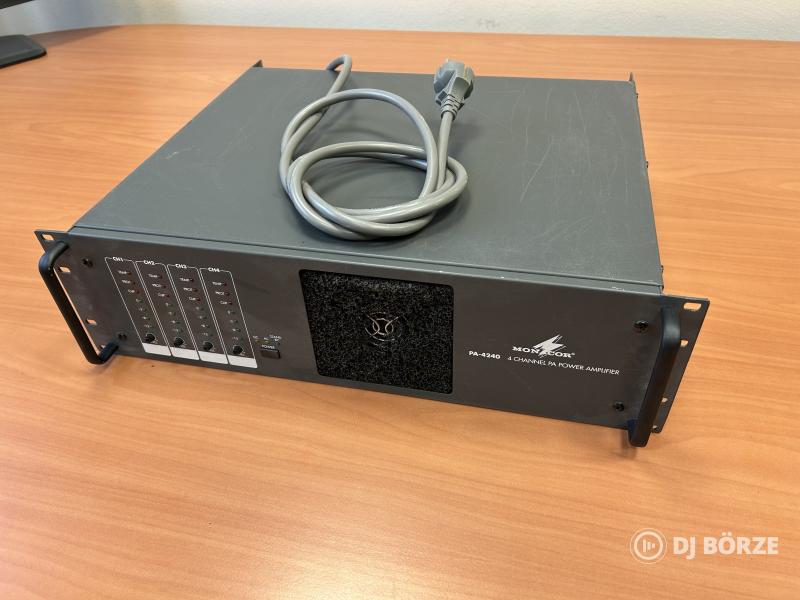 Monacor PA-4240 ipari végfok 4 csatornás PA erősítő