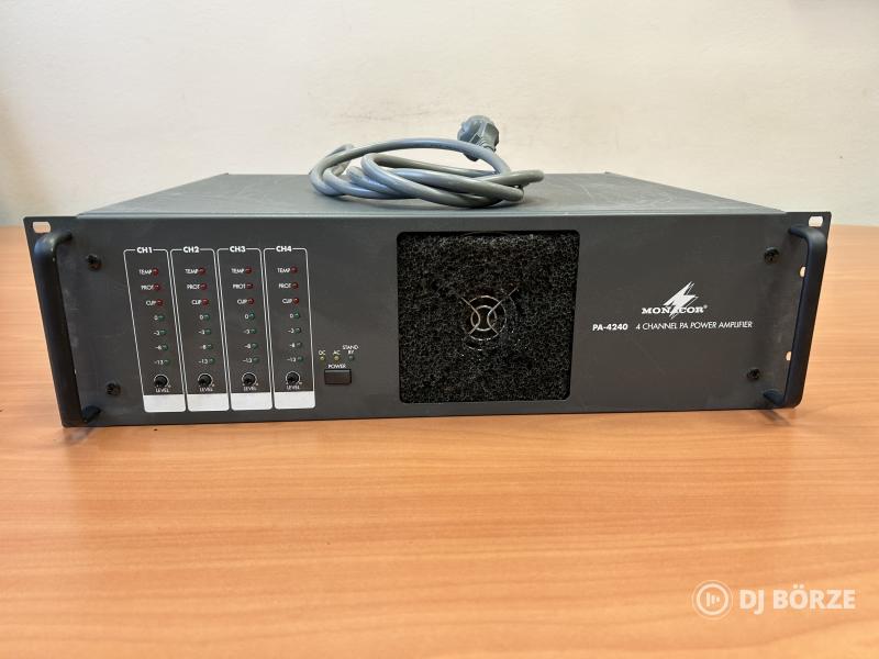 Monacor PA-4240 ipari végfok 4 csatornás PA erősítő