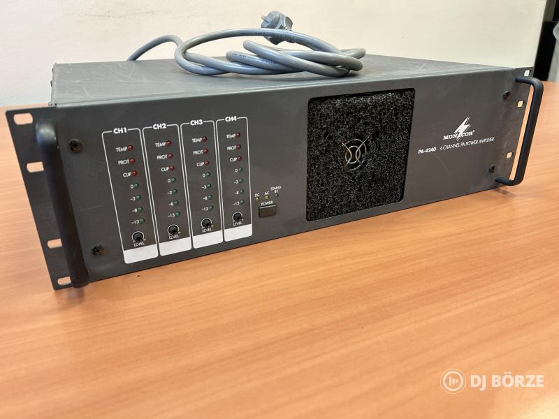 Monacor PA-4240 ipari végfok 4 csatornás PA erősítő