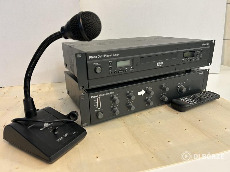 Bosch Plena ipari hangosítás szett mikrofon, DVD, erősítő
