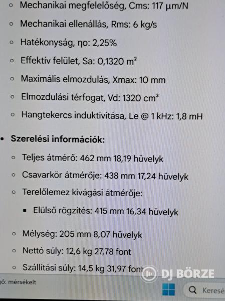 Beyma 18G550 Hangszóró Pár