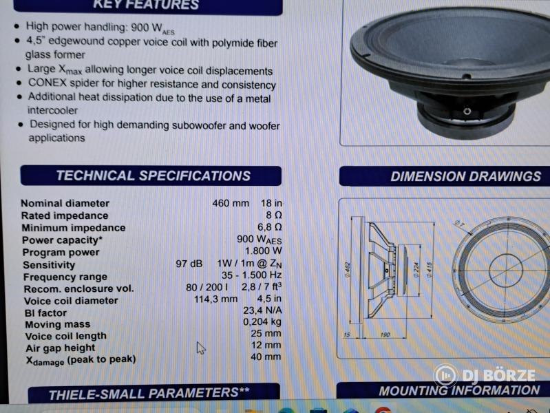 Beyma 18G550 Hangszóró Pár