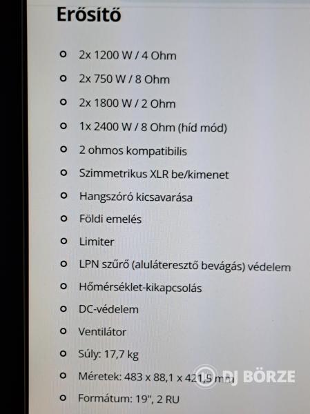 Dynacord SL2400 Végfok