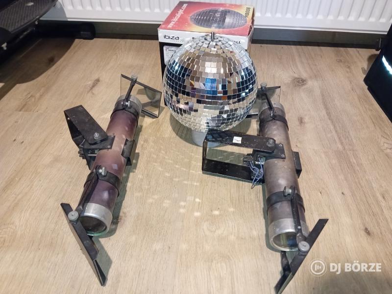 Új állapotú hibátlan 20cm átmérőjű tülörgömb megvilágító lámpákkal.