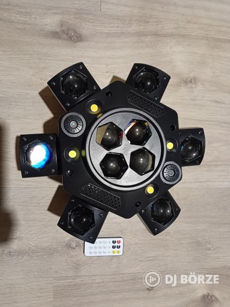 Okos nagy LED robot!6 karú 3in 1 RGBW beam, strobi:White&gold, RG lézer (beszámítás is)Saját videó!