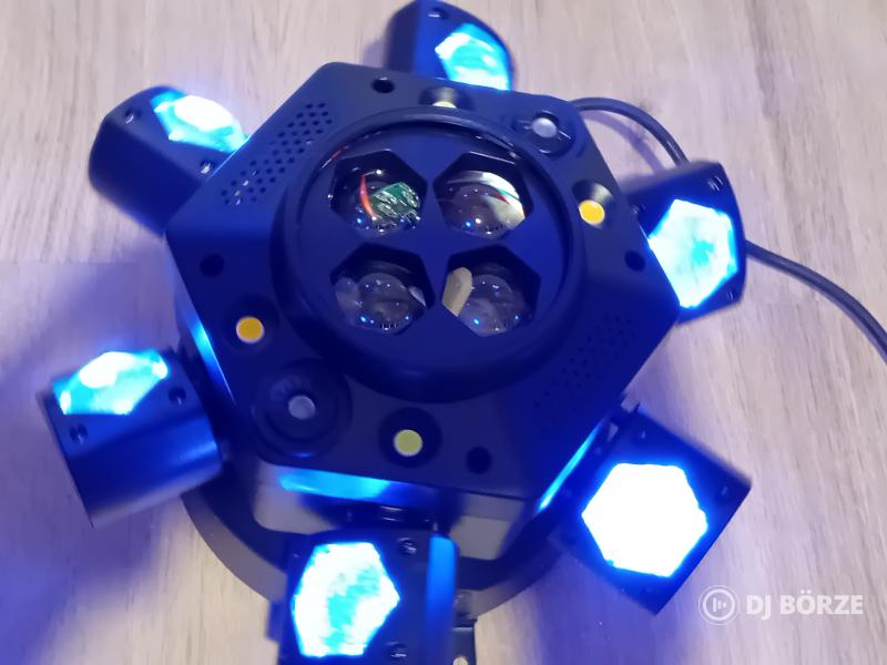 Okos nagy LED robot!6 karú 3in 1 RGBW beam, strobi:White&gold, RG lézer (beszámítás is)Saját videó!
