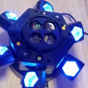 Okos nagy LED robot!6 karú 3in 1 RGBW beam, strobi:White&gold, RG lézer (beszámítás is)Saját videó!