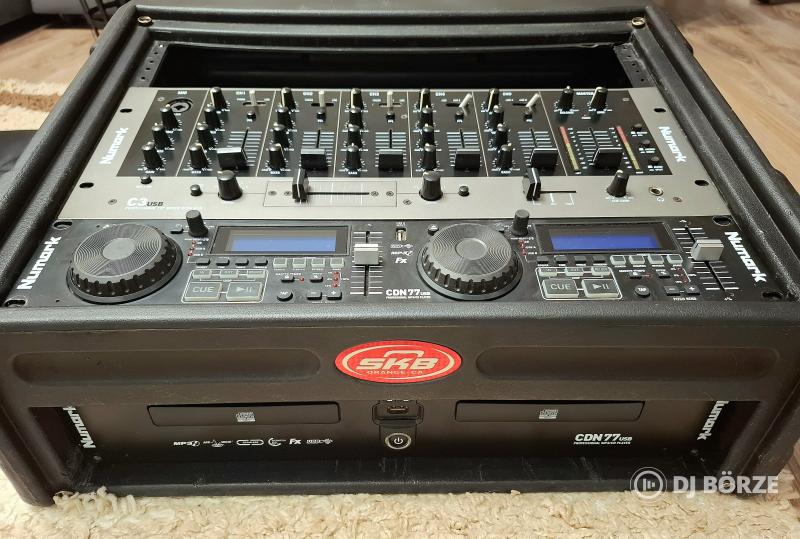 Numark C3 DJ keverő+CDN77 Usb lejátszó+SKB rack