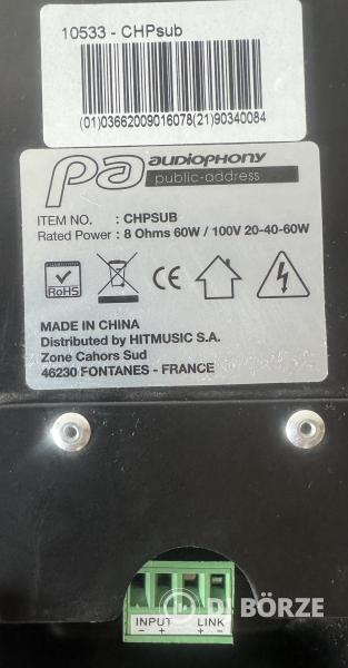 Audiophony Premium SUB hangfal, mennyezetbe is süllyeszthető, Új