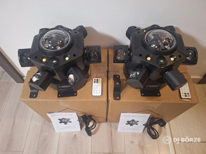 Eladó 4 darab új 6 karú, forgó fejű robotlámpa