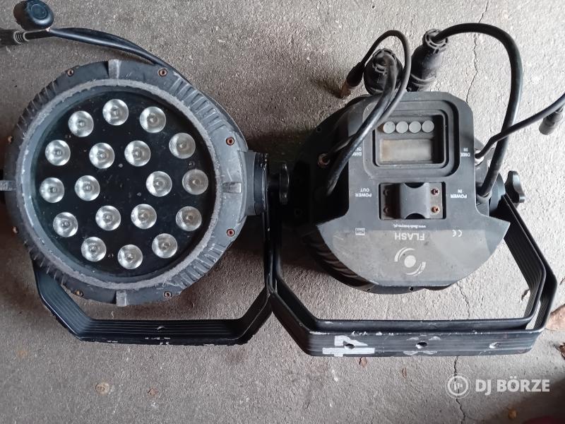 2db van! Rgbw 18x 10w 4in1 kültéri robosztus alu házas(beszámítás is)