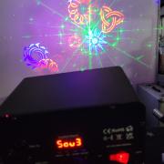 Mini party fény gobo lader rgb strobi