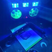 Mini party fény gobo lader rgb strobi