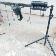 Komplett Mobil fényállvány, fényekkel, 230v és dmx vezetékekkel, szállítózsákokkal(beszámítás is)