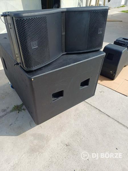 2 db Turbosound MANCHESTER MV212 + 1 db Turbosound MANCHESTER MS218 (dupla 18” sub)