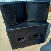 2 db Turbosound MANCHESTER MV212 + 1 db Turbosound MANCHESTER MS218 (dupla 18” sub)
