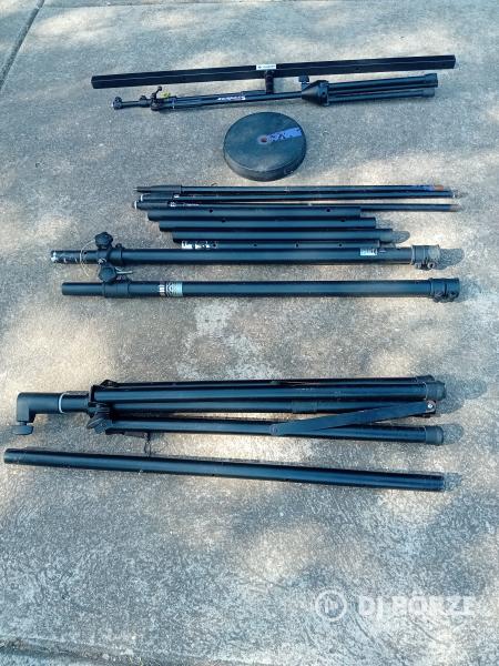 Hangfal fény és mikrofon álványok, alkatrészek