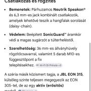 Komplett PA szett: Alto PBM 8.250 keverő-erősítő + 2db JBL EON 300 15"passzív hangfal + tokok.