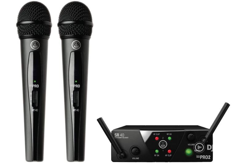 AKG - WMS40 Mini2 Vocal US25A és C vezeték nélküli dupla kéziadós mikrofon szett