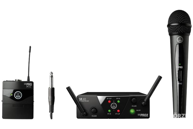 AKG - WMS40 Mini2 Mix US25A és C vezeték nélküli kéziadós és hangszeres szett